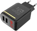 СЗУ Hoco C39A 2USB 12W с дисплеем адаптер чёрный — изображение 2