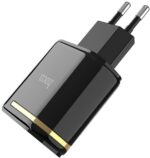 СЗУ Hoco C39A 2USB 12W с дисплеем адаптер чёрный — изображение 3