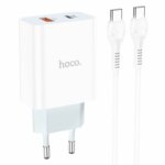 СЗУ Hoco C97A 1USB+1USB-C 20W адаптер белый — изображение 4