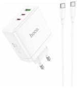 СЗУ Hoco N30 1USB+2USB-C 65W адаптер белый — изображение 3