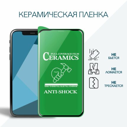 Защитное стекло керамическое матовое Redmi Note 12/Poco X5/Realme 10 PRO Black
