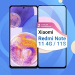 Защитное стекло Xiaomi Redmi Note 11 4G/11S 9D без уп. чёрный — изображение 2
