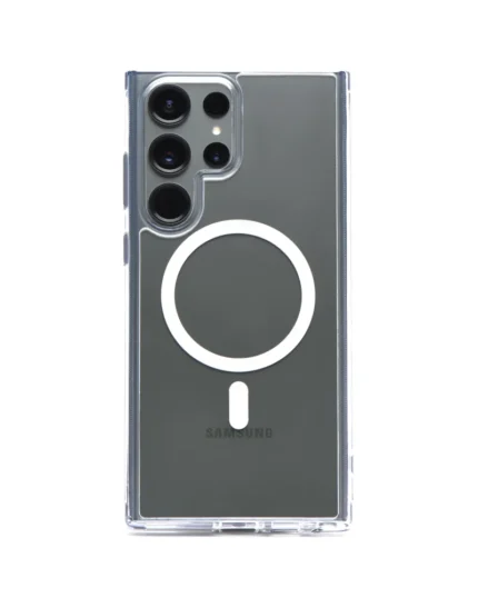 Накладка силикон/пластик матовая с magsafe samsung s23 ultra grey