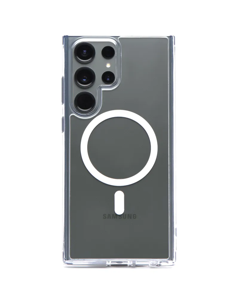 Накладка силикон/пластик матовая с magsafe samsung s23 ultra grey Накладка силикон/пластик матовая с magsafe samsung s23 ultra grey