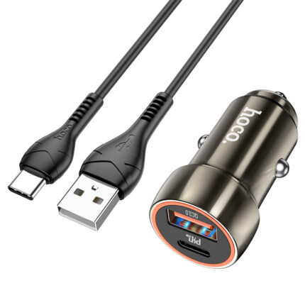 АЗУ hoco z46a pd20w+1usb 3.0a qc 3.0 type c/lightning metal gray