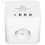 Сетевой фильтр cablexpert cube (cube 3 cu3 w) 1.5м 3 розетки white