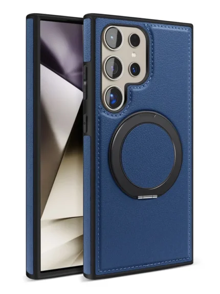 Накладка пластик/кожа victoria samsung s24 ultra blue