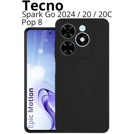 Накладка пластик/кожа victoria tecno spark go (2024)/20/20c black