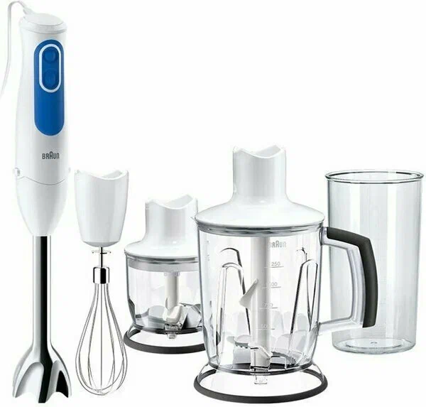 Блендер погружной braun (mq3045 wh) white/blue Блендер погружной braun (mq3045 wh) white/blue