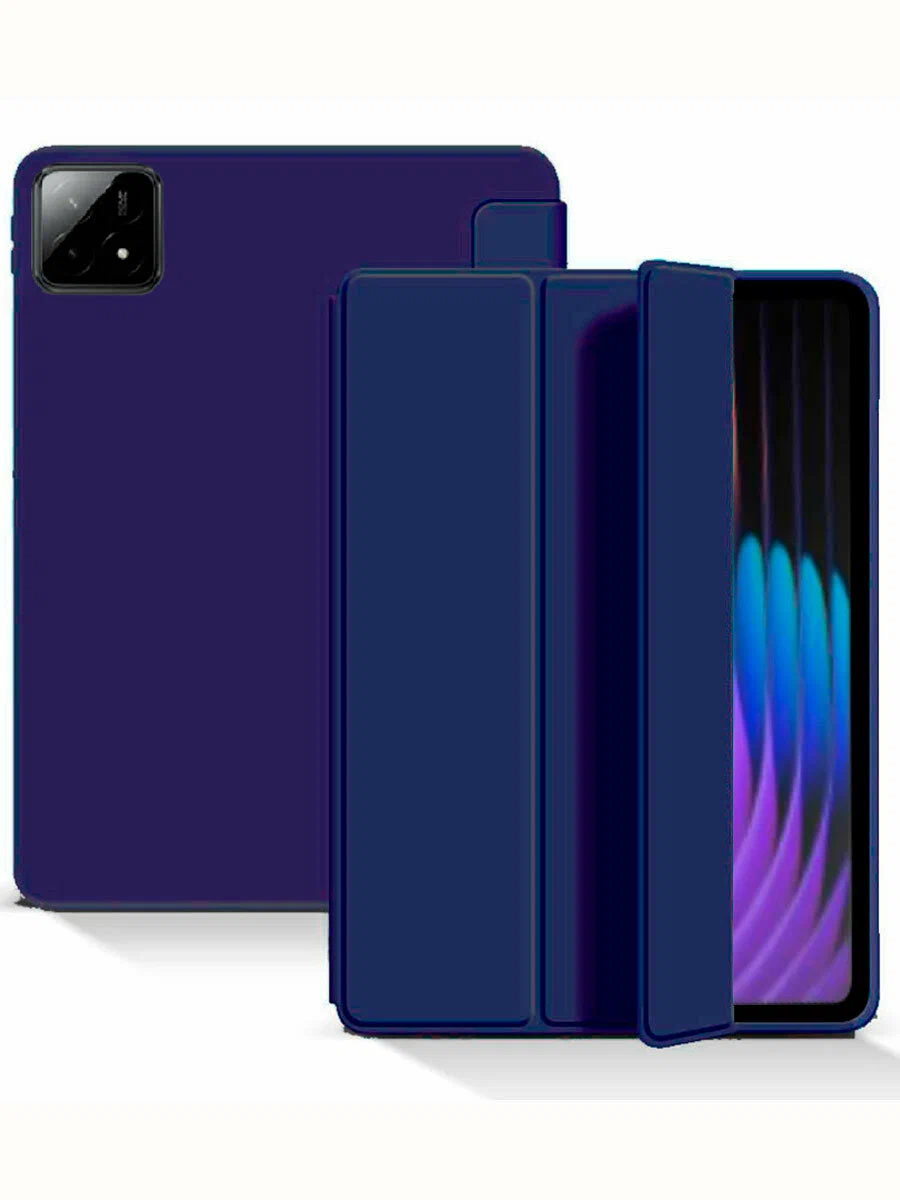 optimize (2) Чехол-книжка для планшета Xiaomi Mi Pad 7/7 Pro/Poco Pad X1 11.2" (Силикон) синий — изображение 1