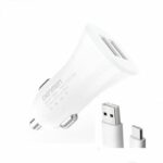 АЗУ Denmen DZ06T 2USB 3.1A Type-C White