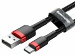 Дата-кабель Baseus Cafule CATKLF-C91 Type-C 2m Red/Black