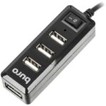 USB-хаб Buro (BU-HUB4-0.5L-U) 2.0 Черный — изображение 2