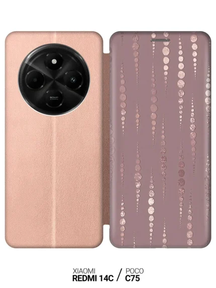 Чехол-книжка Fashion Case Xiaomi Redmi 14C/Poco C75 винный