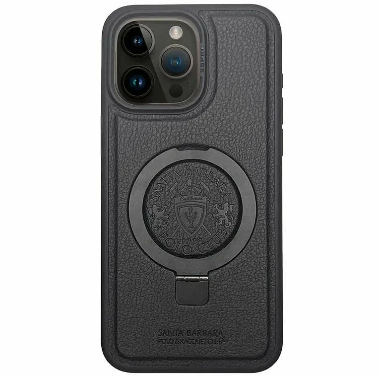 orig Накладка силикон/кожа Santa Barbara Polo Primo Apple iPhone 16 Pro чёрный — изображение 1