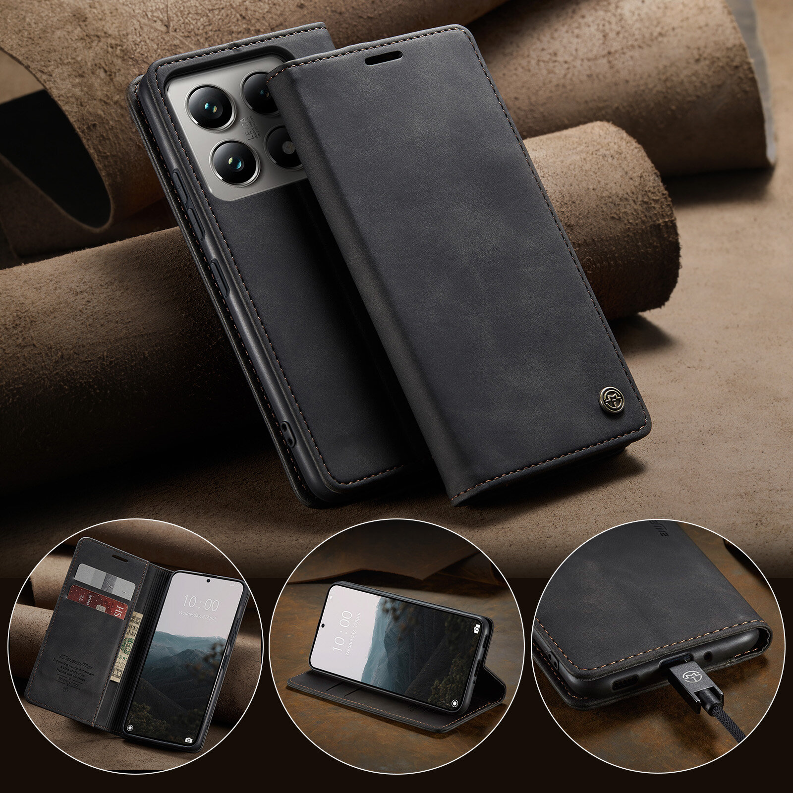 Чехол-книжка Fashion Case Xiaomi Redmi Note 14 5G золотой Чехол-книжка Fashion Case Xiaomi Redmi Note 14 5G золотой