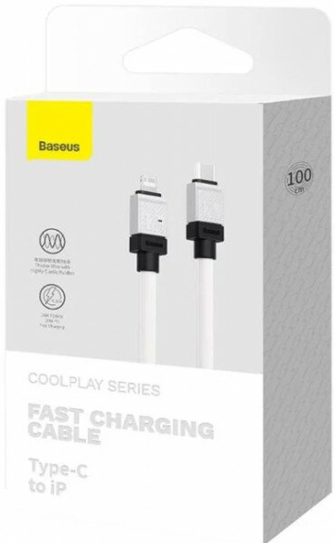 Дата-кабель Baseus CoolPlay CAKW000102 USB-C/Lightning 20W 2м белый
