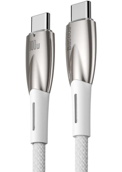 Дата-кабель Baseus Glimmer CADH000802 USB-C/USB-C 100W 2м белый