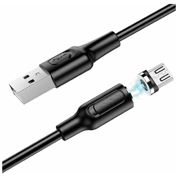Дата-кабель Borofone BX41 Magnetic БПД USB/MicroUSB 1.2м чёрный Дата-кабель Borofone BX41 Magnetic БПД USB/MicroUSB 1.2м чёрный
