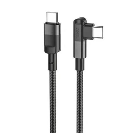 Дата-кабель Hoco U108 USB-C/USB-C боковой 100W 1.2м синий