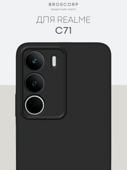 Накладка пластик/кожа Victoria Realme C71/C73 чёрный