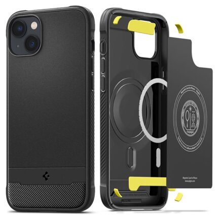 Накладка силикон/пластик PRC Fiber Armor с MagSafe и подставкой IPhone 13/14 Black