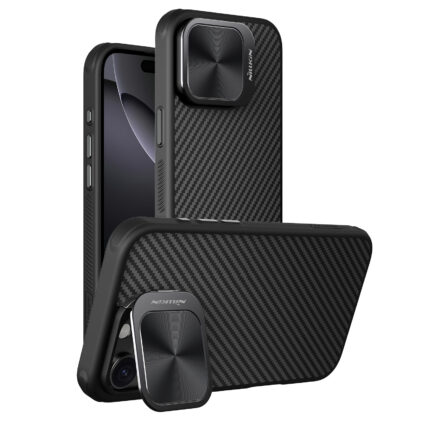 Накладка силикон/пластик PRC Fiber Armor с MagSafe и подставкой IPhone 16 Black