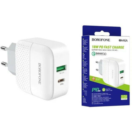 СЗУ Borofone BA66A 1USB 18W USB/USB-C белый