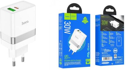 СЗУ Hoco N21 1USB+1USB-C 30W USB-C/Lightning белый