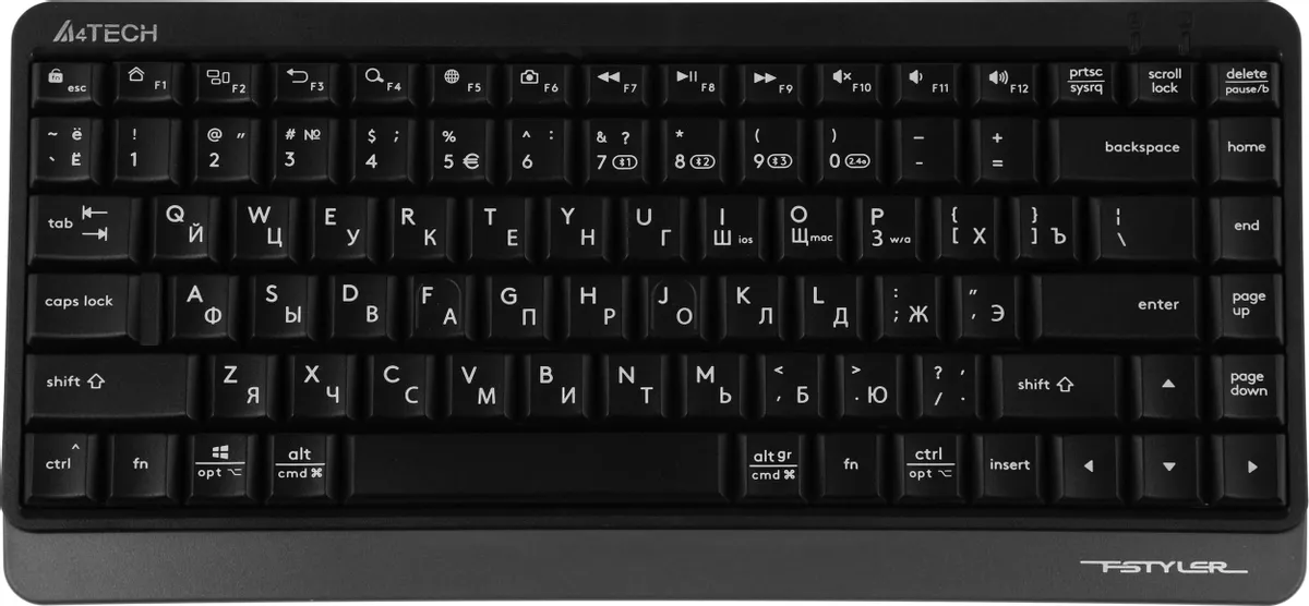 293b6420-14f8-4201-bed1-0f322355672b Клавиатура беспроводная мембранная A4Tech Fstyler FBK11 Черный/Серый — изображение 1