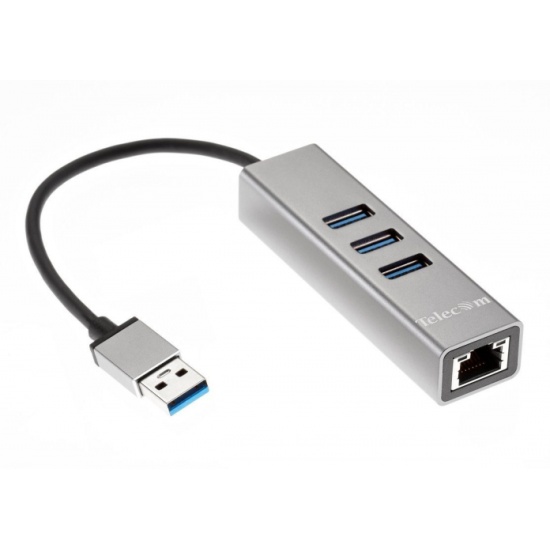 khab_usb_3.0_rj_45_1000mbps_3_usb3.0_aluminum_shell_0.2m_telecom_ta311u__1715489_1 USB-хаб Telecom USB 3.0 -RJ45, 3 USB 2.0 — изображение 1