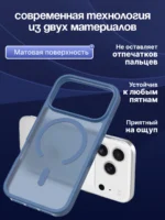 Накладка пластик Sunlight с MagSafe Appel iPhone 17 Pro Max тёмно-синий — изображение 3