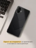 Накладка силикон Карбон Samsung A07 чёрный — изображение 4
