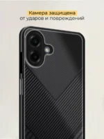 Накладка силикон Карбон Samsung A07 чёрный — изображение 5