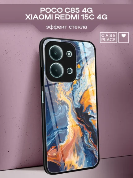 Накладка силикон Revole Mix&Ring Xiaomi Redmi 15C/Poco C85 оранжевый