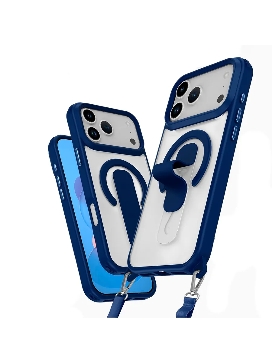 Накладка силикон/пластик SkyArmor Unuk MagSafe Apple iPhone 17 мондриан синий Накладка силикон/пластик SkyArmor Unuk MagSafe Apple iPhone 17 мондриан синий