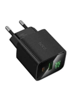 СЗУ Hoco CS84A 1USB+1USB-C 30W с дисплеем адаптер чёрный — изображение 4
