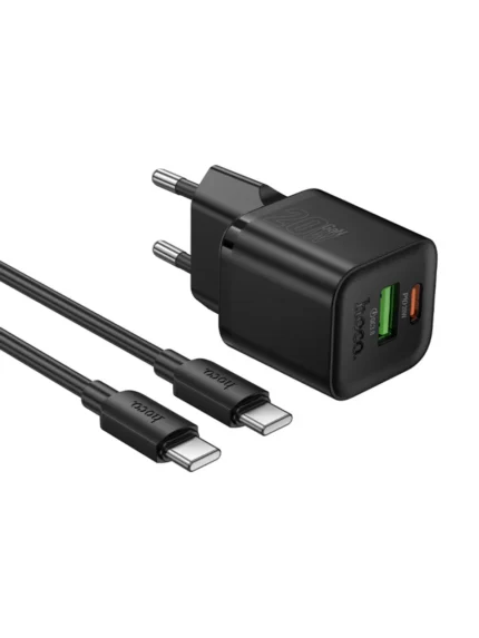 СЗУ Hoco N65 1USB+1USB-C 20W USB-C/USB-C чёрный
