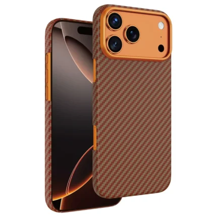 Накладка Keephone Kevlar Diago MagSafe Apple iPhone 17 Pro оранжевый титан