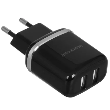 СЗУ Borofone BA25A 2USB 12W USB/Lightning чёрный