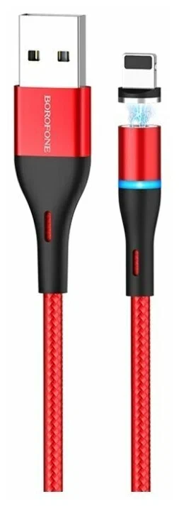 Дата-кабель Borofone BU16 Magnetic БПД USB/USB-C 1.2м красный