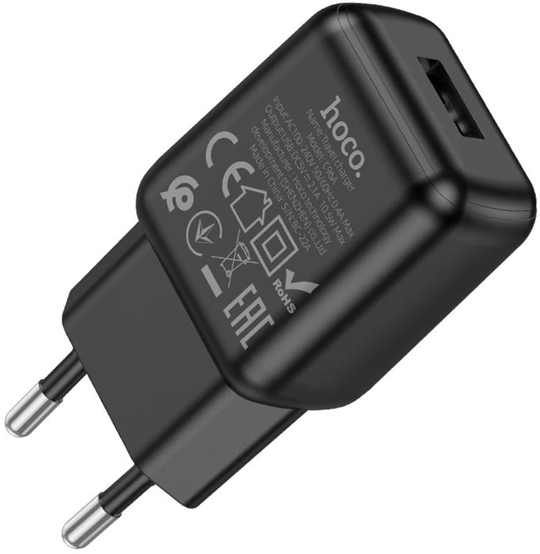 СЗУ Hoco C96A 1USB 10W USB/USB-C чёрный СЗУ Hoco C96A 1USB 10W USB/USB-C чёрный