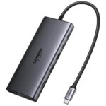 USB-C хаб UGREEN CM639 11-в-1 K 60Hz 2xUSB-C 3.2+USB-A 3.2+USB-A 3.0+HDMI+VGA+RJ45 Gigabit+SD/TF+AUX — изображение 2