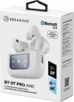 Наушники беспроводные TWS с микрофоном Breaking BT-07 AirX Display ANC белый — изображение 5