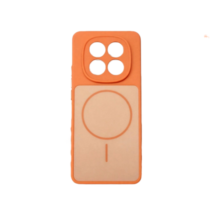 Накладка силикон/пластик PRC с окантовкой MagSafe Xiaomi Redmi Note 15 Pro 4G оранжевый