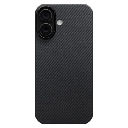 Накладка пластик Carbon Fiber MagSafe Apple iPhone 17 чёрный