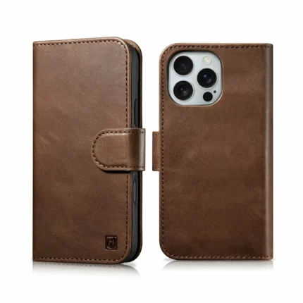 Накладки силикон/кожа Leather Case Apple iPhone 16 Pro Max коричневый