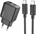 СЗУ Hoco CS23A 1USB+1USB-C 30W USB-C/USB-C чёрный