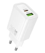 СЗУ Hoco N63 1USB+1USB-C 30W адаптер белый