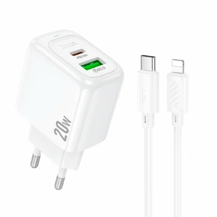 СЗУ Hoco CS54A 1USB+1USB-C 20W USB-C/Lightning белый